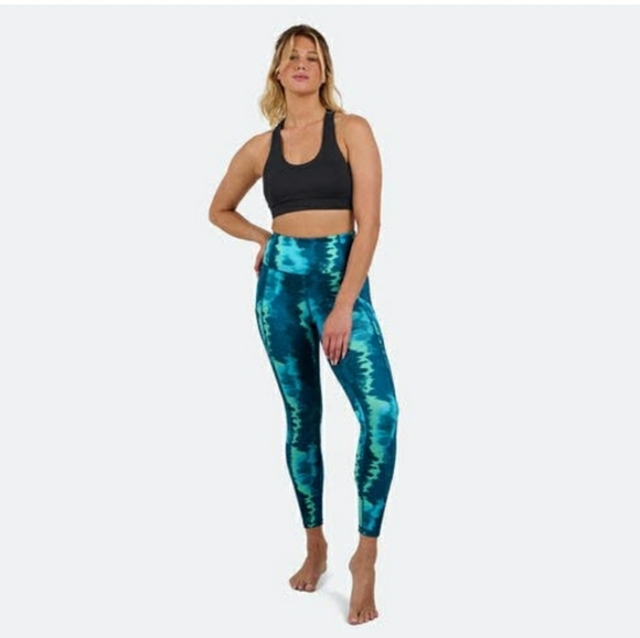 MeUndies MoveMe Side Pocket Legging in Teal Tie Dye, Size L & XL, High Waist,NWT - Picture 7 of 12